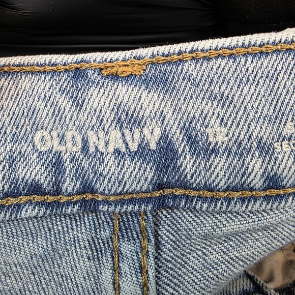 Old Navy Jeans Womens 12 Extra High-Rise Sky Hi Straight Button Fly Raw Hem - Picture 10 of 13